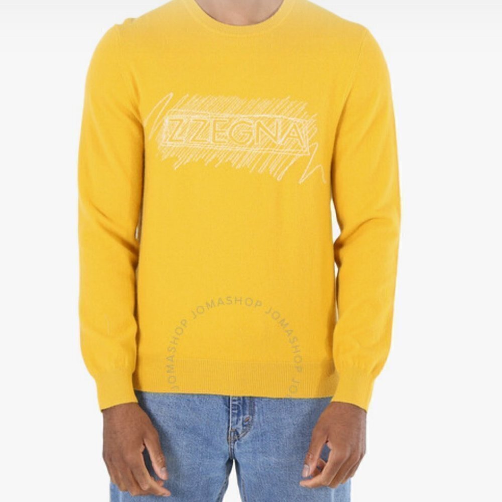 Ermenegildo Zegna VRH26-ZZ110-510 Ermenegildo Zegna Men's Sweaters Yellow Crewne
